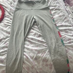Victoria's Secret Gray Leggings with Colorful Side Accents